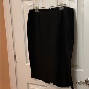 Black professional straight line skirt